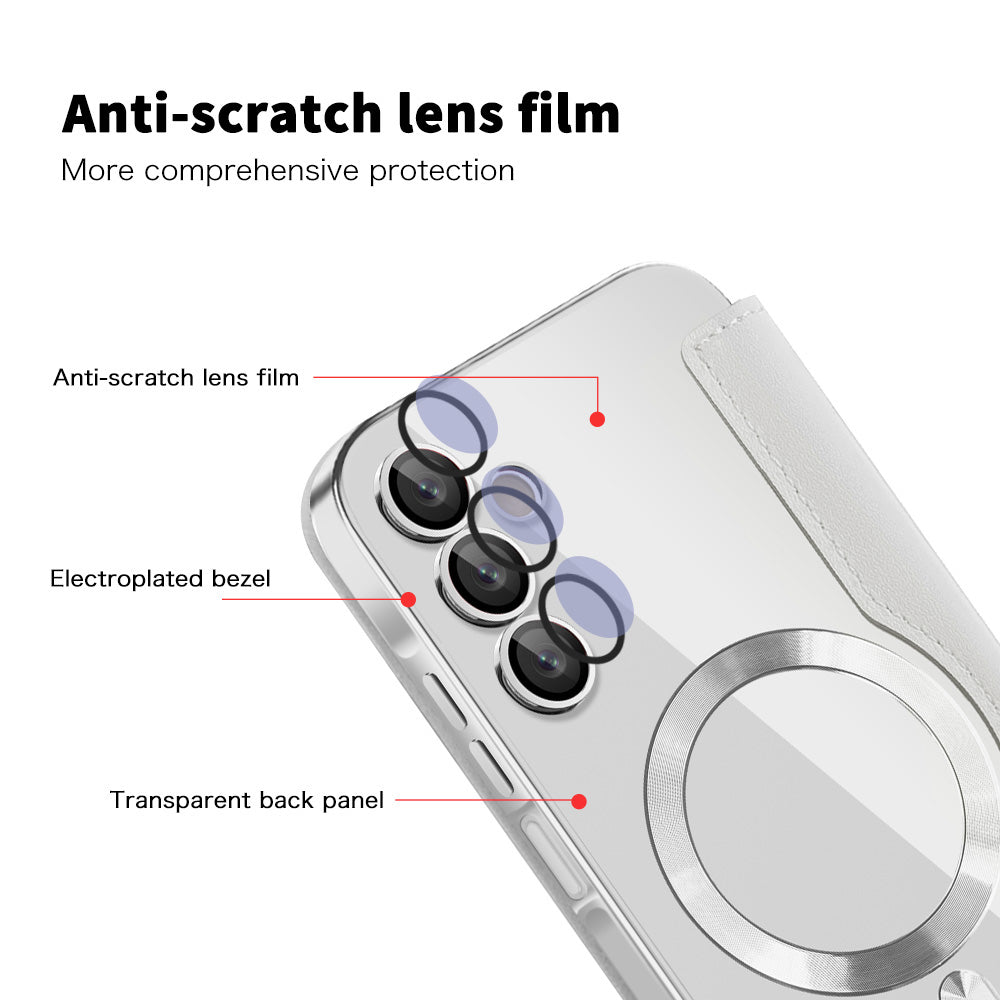 MagSafe puzdro pre Samsung Galaxy A15 5G A156 / A15 A155, Techsuit, SmartMag Book, Sivá