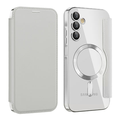 MagSafe puzdro pre Samsung Galaxy A15 5G A156 / A15 A155, Techsuit, SmartMag Book, Sivá