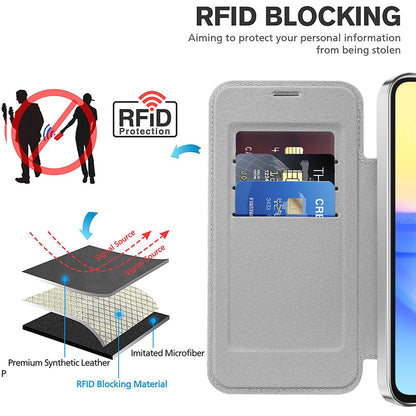 MagSafe puzdro pre Samsung Galaxy A15 5G A156 / A15 A155, Techsuit, SmartMag Book, Sivá