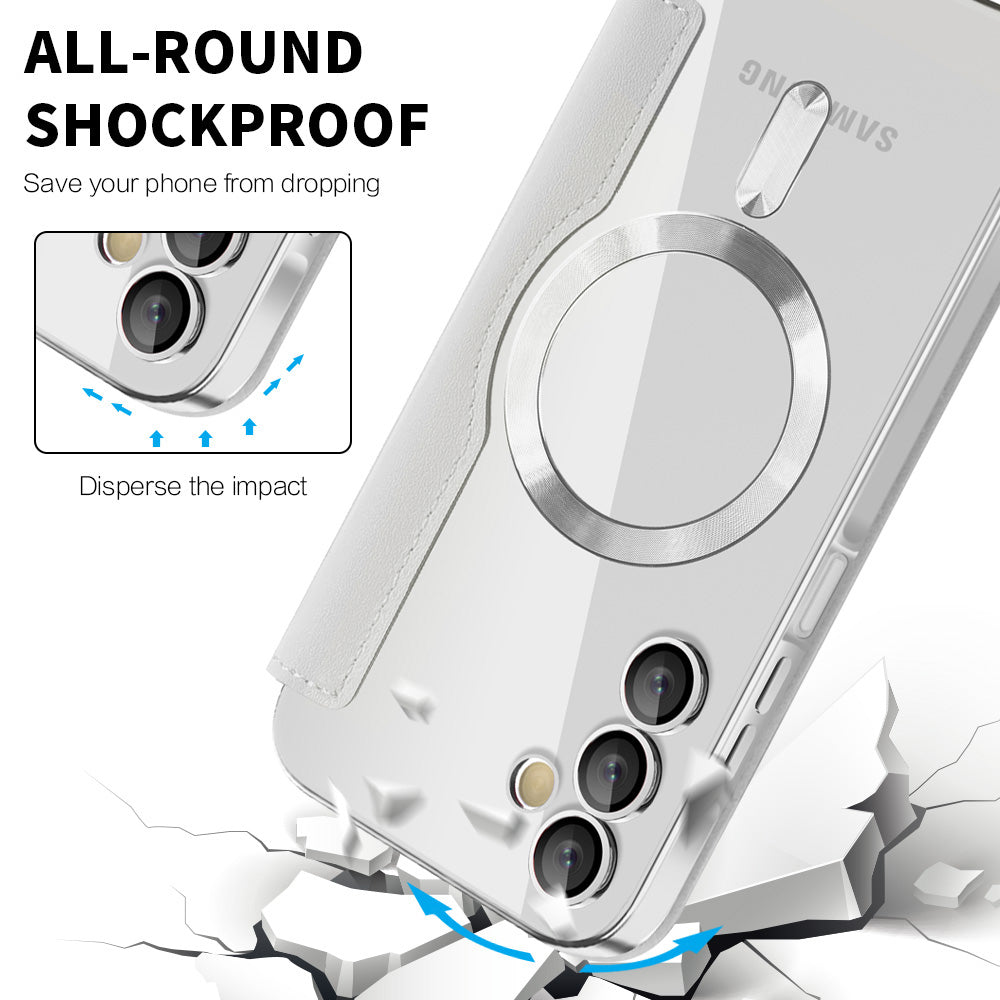 MagSafe puzdro pre Samsung Galaxy A15 5G A156 / A15 A155, Techsuit, SmartMag Book, Sivá