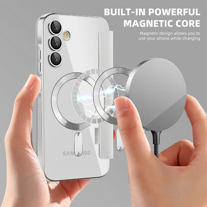 MagSafe puzdro pre Samsung Galaxy A15 5G A156 / A15 A155, Techsuit, SmartMag Book, Sivá