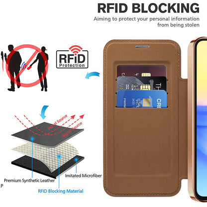 MagSafe Case for Samsung Galaxy A15 5G A156 / A15 A155, Techsuit, SmartMag Book, Brown
