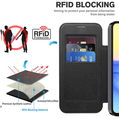 MagSafe Case for Samsung Galaxy A15 5G A156 / A15 A155, Techsuit, SmartMag Book, Black