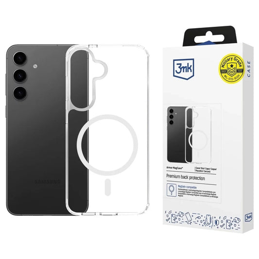 MagSafe puzdro pre Samsung Galaxy A16 5G A166 / A16 4G A165, 3MK, Armor MagCase, priehľadné