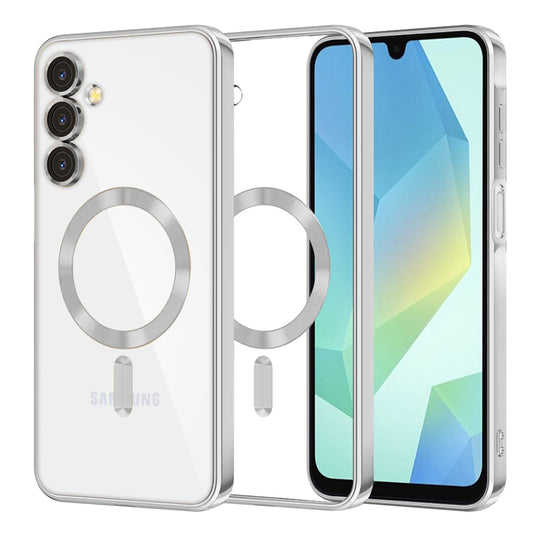 MagSafe puzdro pre Samsung Galaxy A16 5G A166 / A16 4G A165, Techsuit, Luxury Crystal, Strieborné
