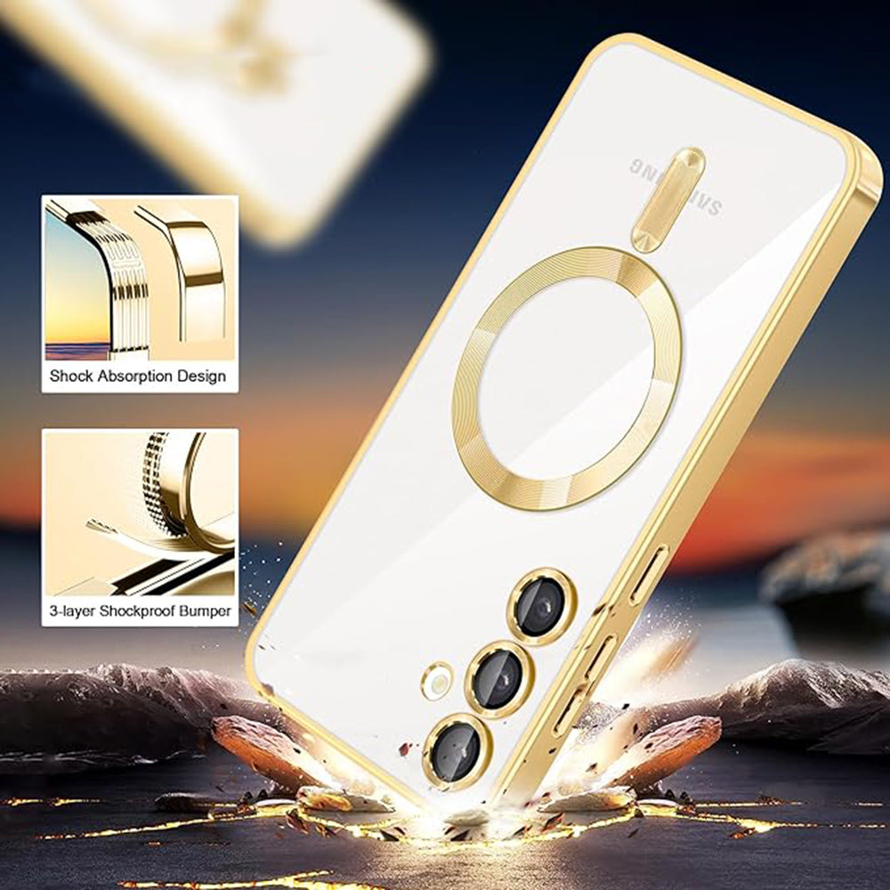 MagSafe Case for Samsung Galaxy A16 5G A166 / A16 4G A165, Techsuit, Luxury Crystal, Silver