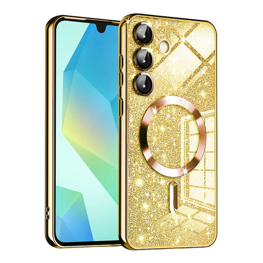 MagSafe puzdro pre Samsung Galaxy A16 5G A166 / A16 4G A165, Techsuit, Luxury Glitter, Zlaté