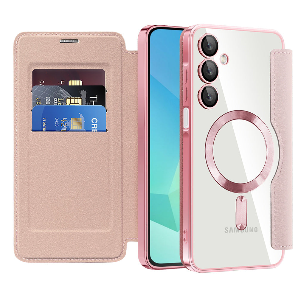 MagSafe puzdro pre Samsung Galaxy A16 5G A166 / A16 4G A165, Techsuit, SmartMag Book, Ružové