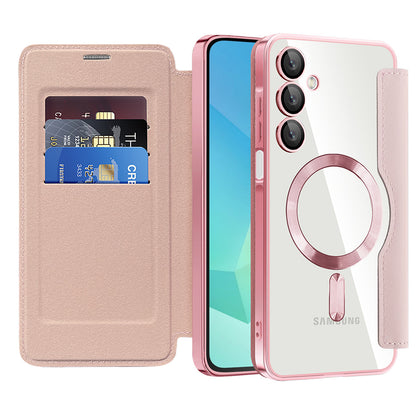 MagSafe puzdro pre Samsung Galaxy A16 5G A166 / A16 4G A165, Techsuit, SmartMag Book, Ružové