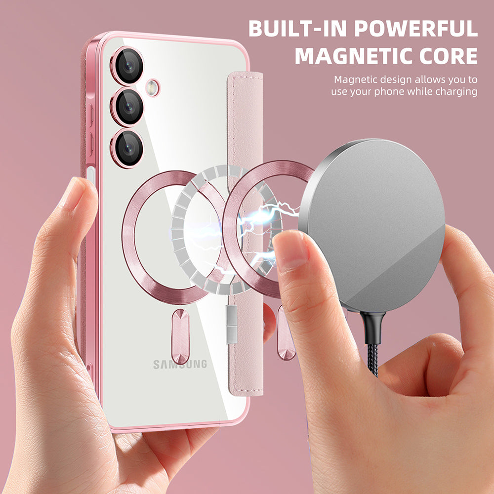 MagSafe puzdro pre Samsung Galaxy A16 5G A166 / A16 4G A165, Techsuit, SmartMag Book, Ružové