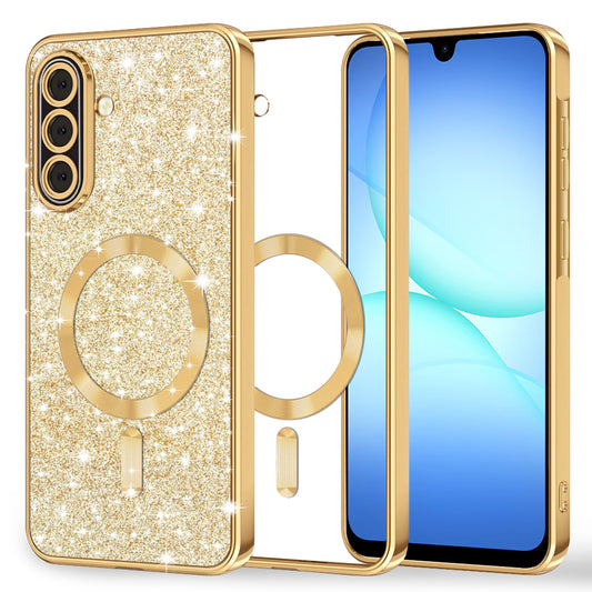 MagSafe puzdro pre Samsung Galaxy A17 4G / A17 5G, Techsuit, Luxury Glitter, Zlaté