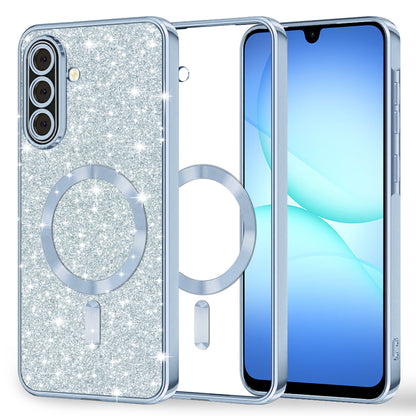 MagSafe puzdro pre Samsung Galaxy A17 4G / A17 5G, Techsuit, Luxury Glitter, Bleu