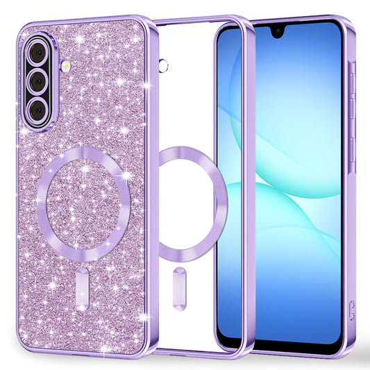 MagSafe puzdro pre Samsung Galaxy A17 4G / A17 5G, Techsuit, Luxury Glitter, Svetlofialové