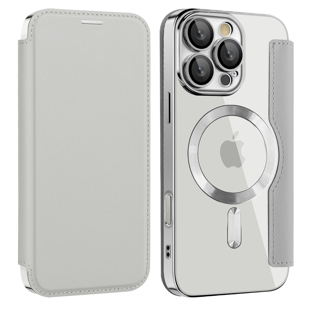 MagSafe puzdro pre Samsung Galaxy A17 5G, Techsuit, SmartMag Book, Sivá