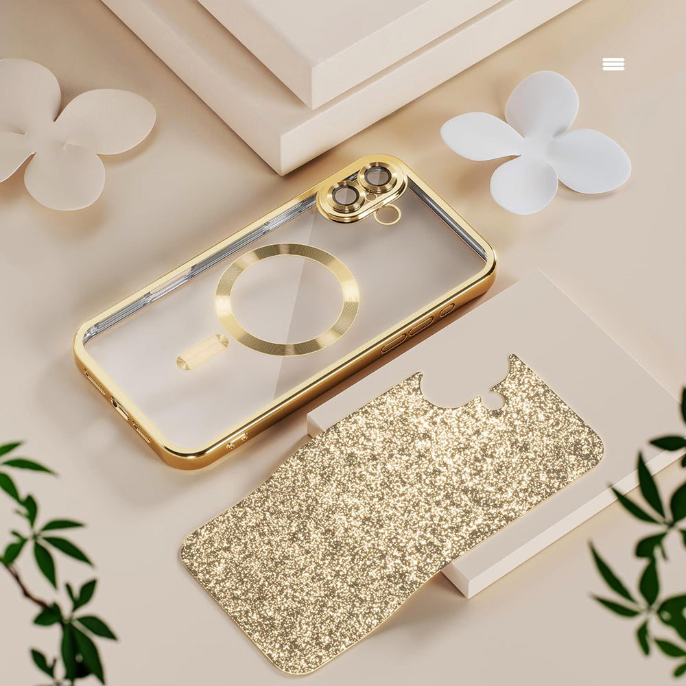 MagSafe puzdro pre Samsung Galaxy A27 5G, Techsuit, Luxury Glitter, Strieborné