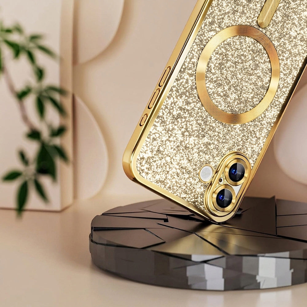 MagSafe puzdro pre Samsung Galaxy A27 5G, Techsuit, Luxury Glitter, Strieborné