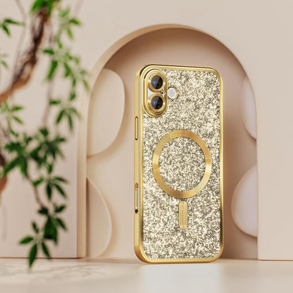 MagSafe puzdro pre Samsung Galaxy A27 5G, Techsuit, Luxury Glitter, Strieborné