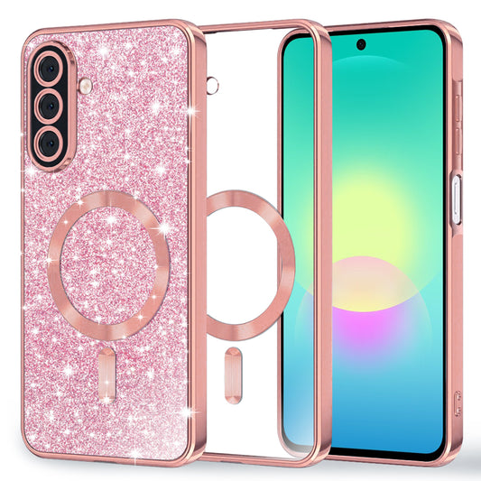 MagSafe puzdro pre Samsung Galaxy A27 5G, Techsuit, Luxury Glitter, Ružovo-zlaté