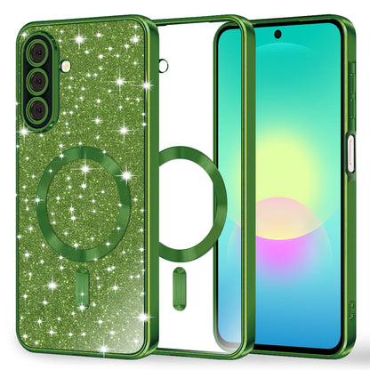 MagSafe puzdro pre Samsung Galaxy A27 5G, Techsuit, Luxury Glitter, Tmavozelené