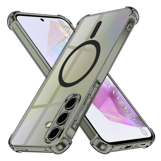 MagSafe puzdro pre Samsung Galaxy A35 5G A356, Techsuit, priehľadné odolné proti otrasom, dymové