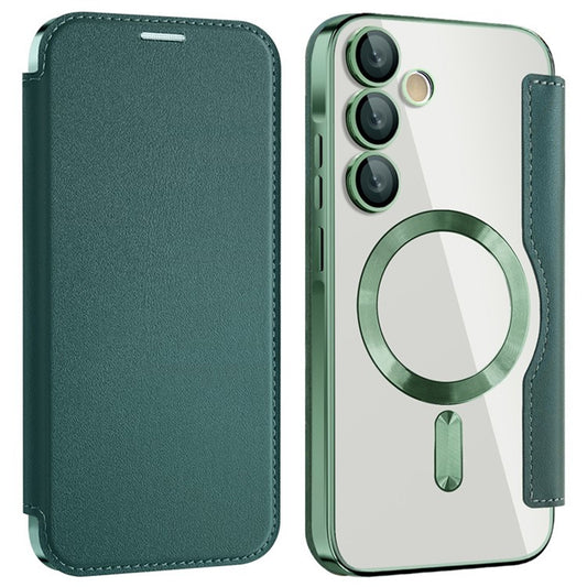 MagSafe puzdro pre Samsung Galaxy A35 5G A356, Techsuit, SmartMag Book, Zelené