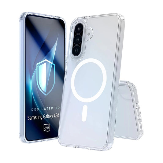 MagSafe puzdro pre Samsung Galaxy A36 A366, 3MK, Armor MagCase, Priehľadné