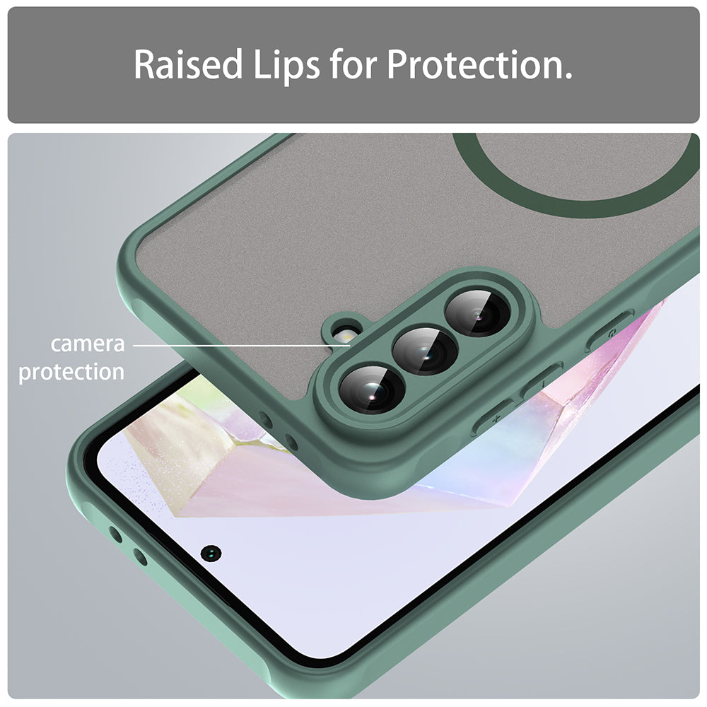 MagSafe puzdro pre Samsung Galaxy A36 A366, Techsuit, HaloFrost II, Zelené