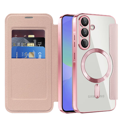 MagSafe Case for Samsung Galaxy A36 A366, Techsuit, SmartMag Book, Pink