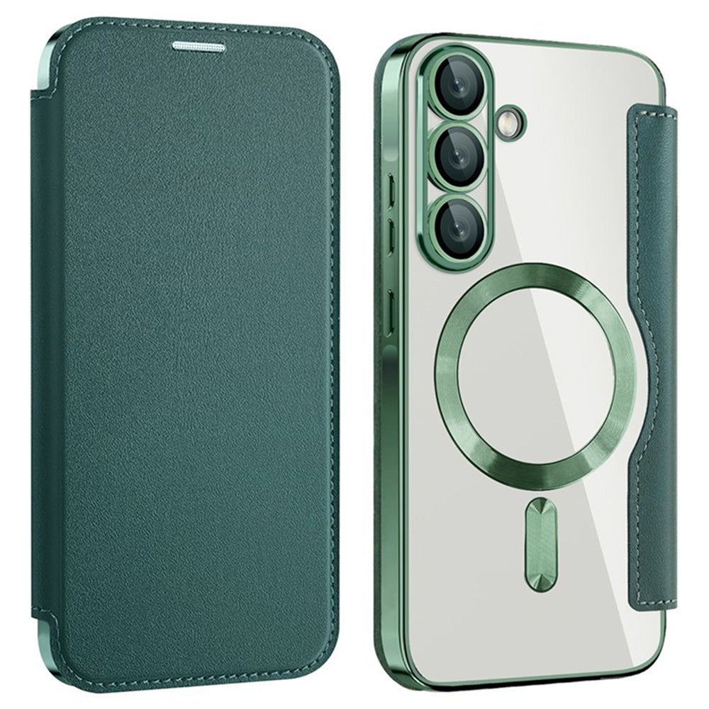 MagSafe puzdro pre Samsung Galaxy A36 A366, Techsuit, SmartMag Book, Zelené