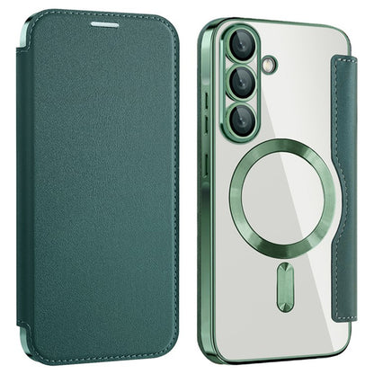 MagSafe puzdro pre Samsung Galaxy A36 A366, Techsuit, SmartMag Book, Zelené