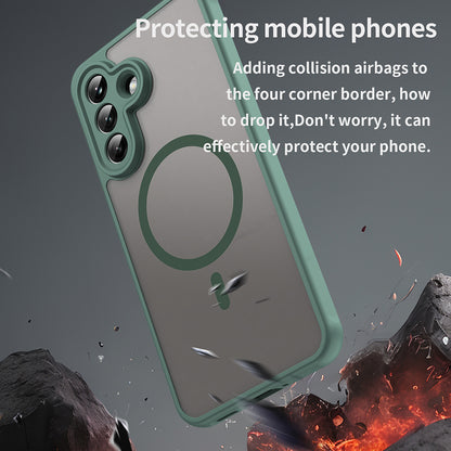 Puzdro MagSafe pre Samsung Galaxy A37 5G, Techsuit, HaloFrost II, Zelené