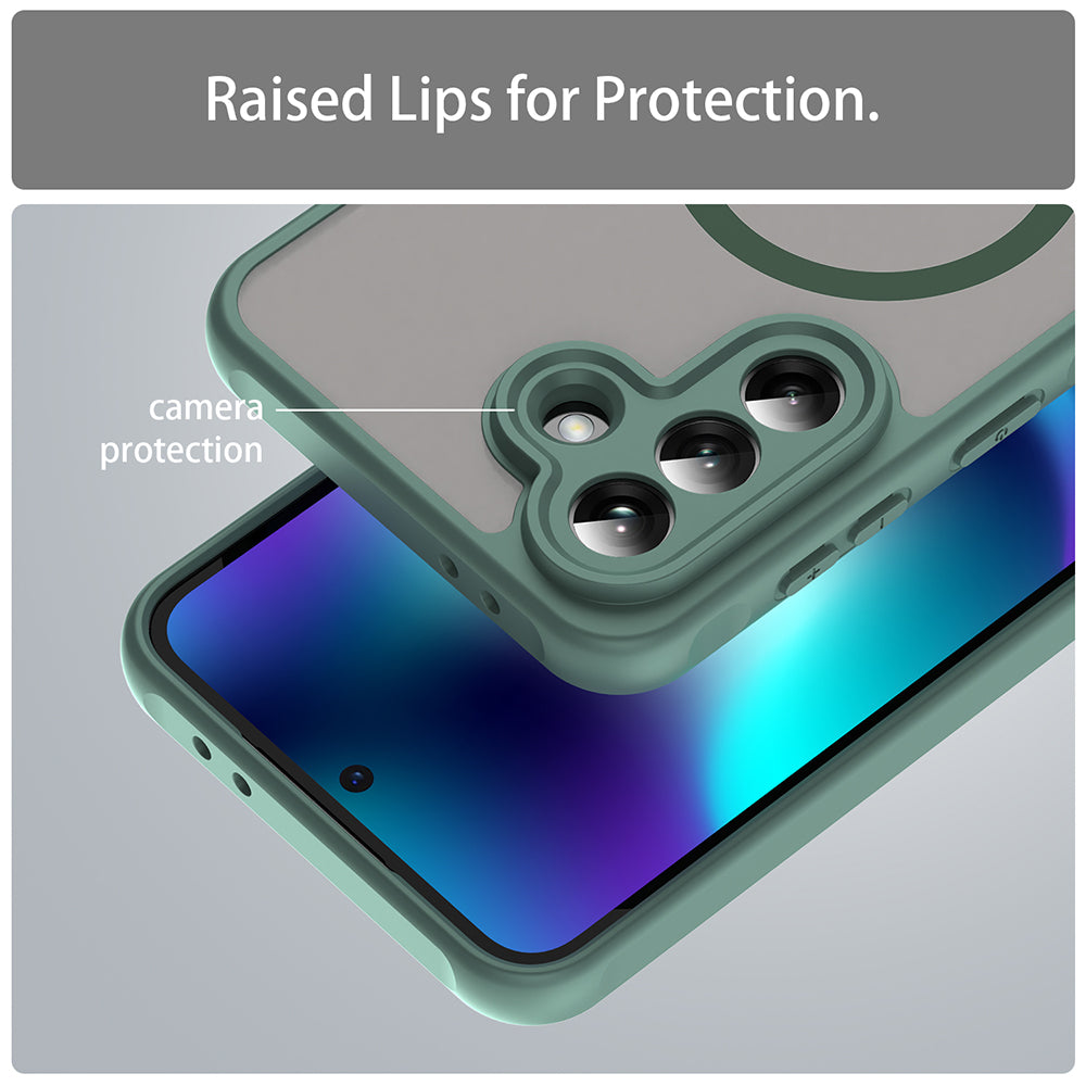 Puzdro MagSafe pre Samsung Galaxy A37 5G, Techsuit, HaloFrost II, Zelené