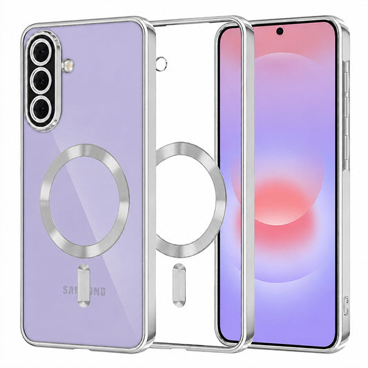 MagSafe puzdro pre Samsung Galaxy A37 5G, Techsuit, Luxury Crystal, Strieborné