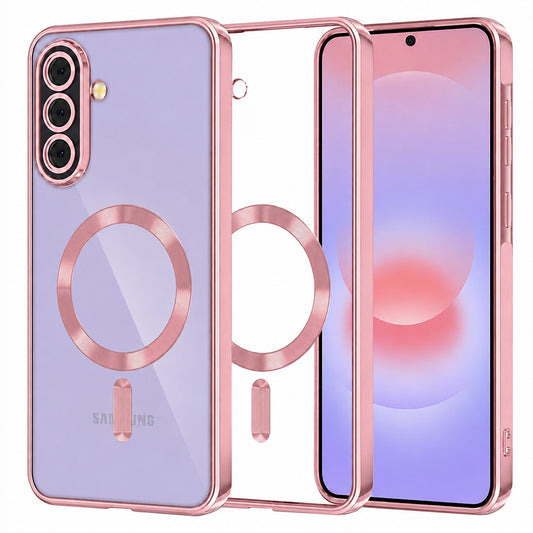 MagSafe puzdro pre Samsung Galaxy A37 5G, Techsuit, Luxury Crystal, Ružové