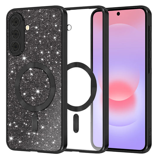 MagSafe puzdro pre Samsung Galaxy A37 5G, Techsuit, Luxury Glitter, Čierne