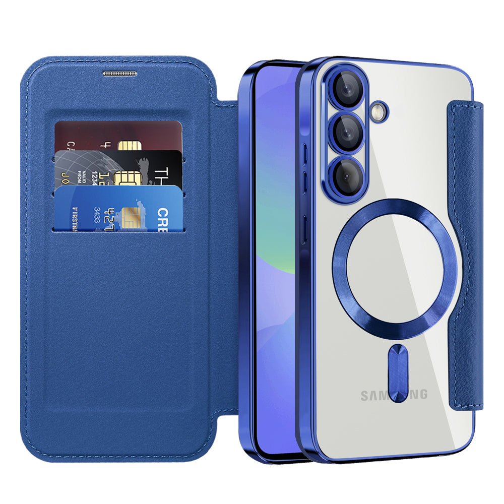 MagSafe Case for Samsung Galaxy A37 5G, Techsuit, SmartMag Book, Blue