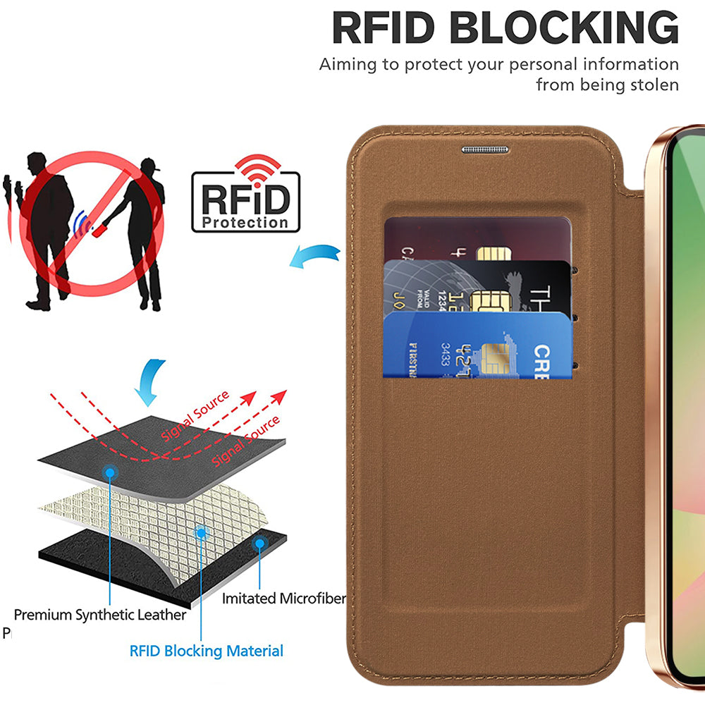 Puzdro MagSafe pre Samsung Galaxy A37 5G, Techsuit, SmartMag Book, Hnedé