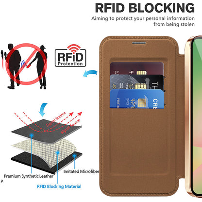 Puzdro MagSafe pre Samsung Galaxy A37 5G, Techsuit, SmartMag Book, Hnedé