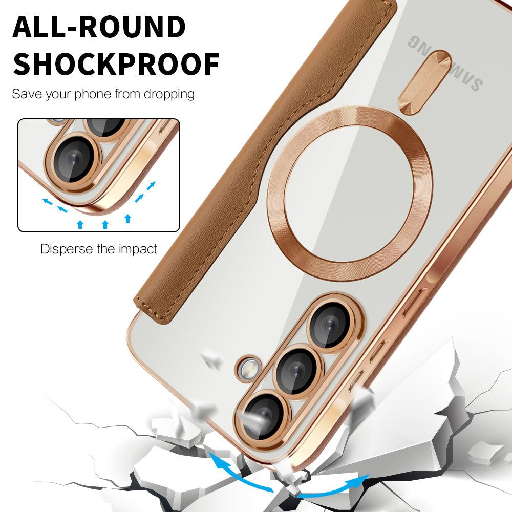 Puzdro MagSafe pre Samsung Galaxy A37 5G, Techsuit, SmartMag Book, Hnedé