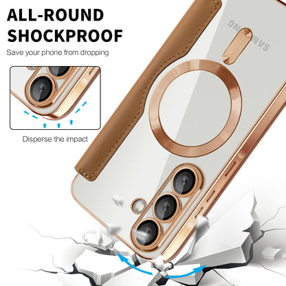 Puzdro MagSafe pre Samsung Galaxy A37 5G, Techsuit, SmartMag Book, Hnedé