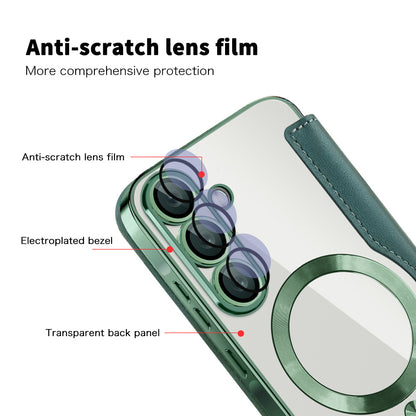 Puzdro MagSafe pre Samsung Galaxy A37 5G, Techsuit, SmartMag Book, Zelené