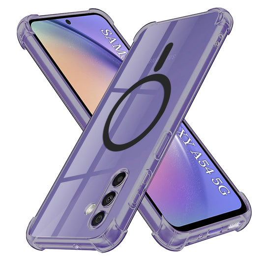 MagSafe puzdro pre Samsung Galaxy A54 A546, Techsuit, priehľadné odolné proti nárazom, dymové
