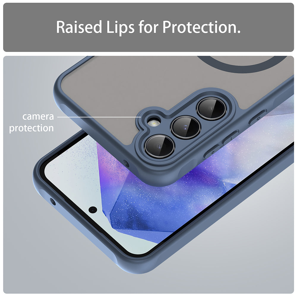 MagSafe puzdro pre Samsung Galaxy A55 5G A556, Techsuit, HaloFrost II, Tmavomodrá