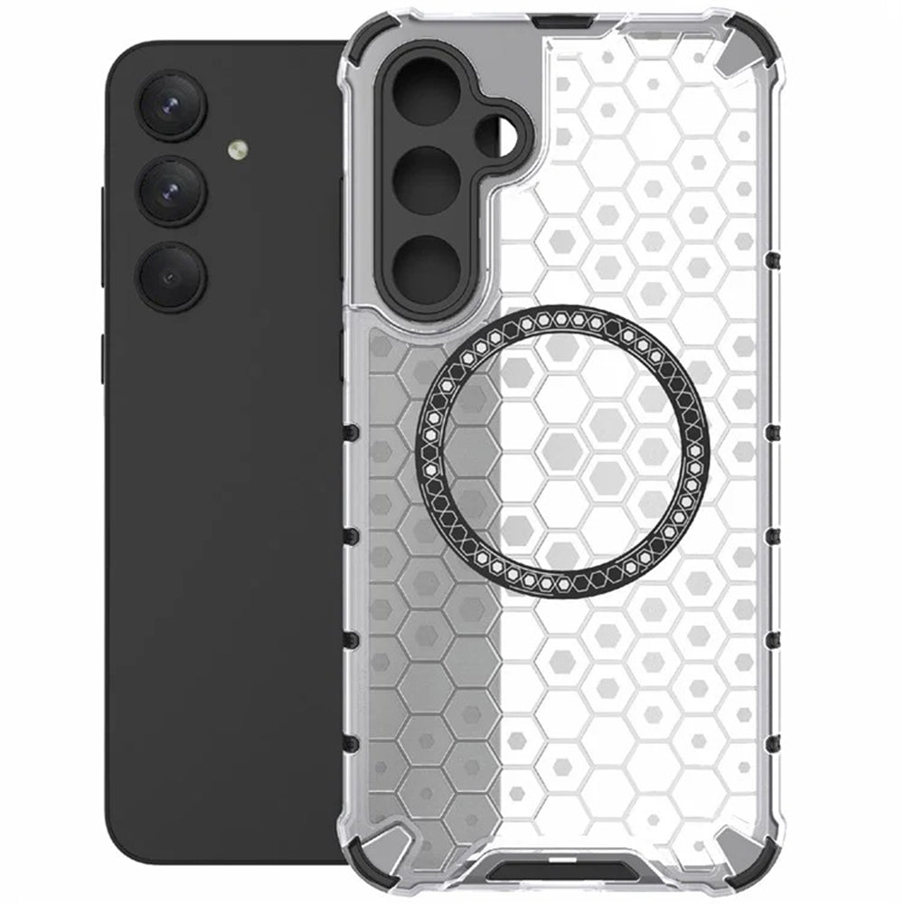 MagSafe puzdro pre Samsung Galaxy A55 5G A556, Techsuit, HoneyComb Shield, Biele