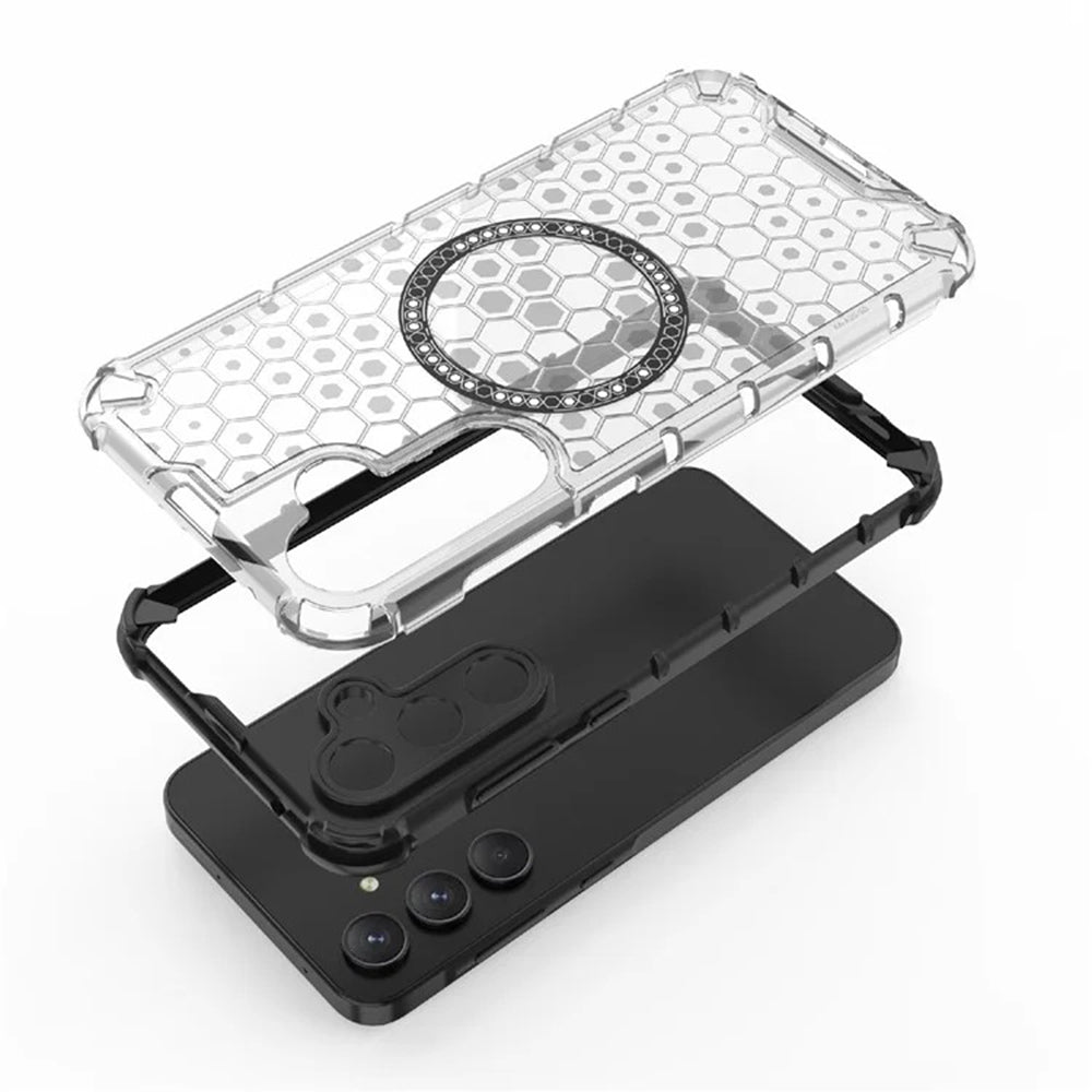 MagSafe puzdro pre Samsung Galaxy A55 5G A556, Techsuit, HoneyComb Shield, Biele