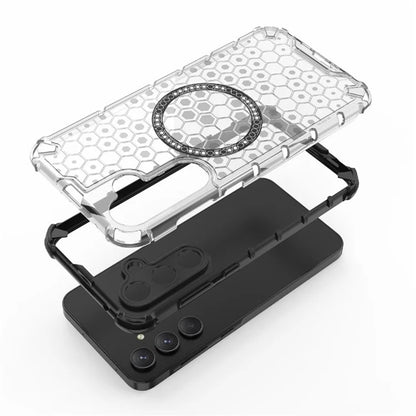 MagSafe puzdro pre Samsung Galaxy A55 5G A556, Techsuit, HoneyComb Shield, Biele