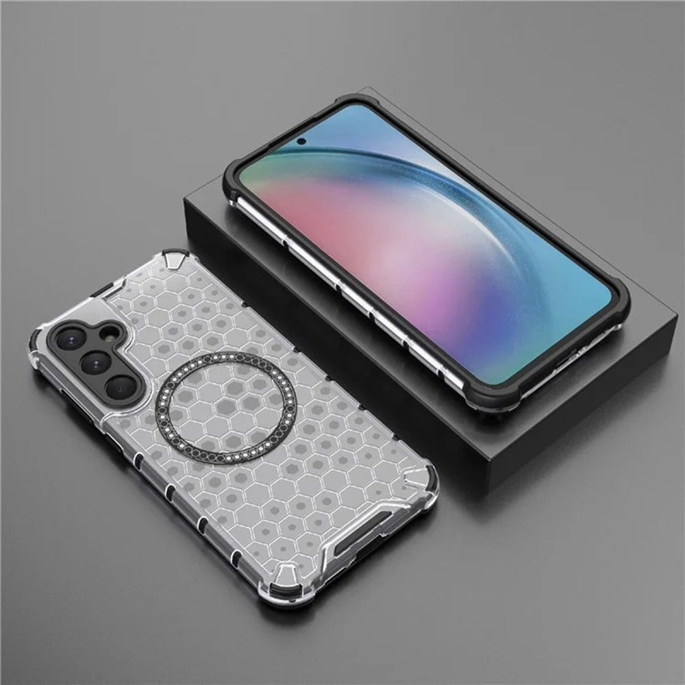 MagSafe puzdro pre Samsung Galaxy A55 5G A556, Techsuit, HoneyComb Shield, Biele