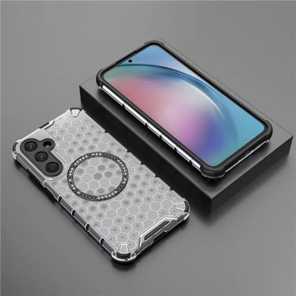 MagSafe puzdro pre Samsung Galaxy A55 5G A556, Techsuit, HoneyComb Shield, Biele