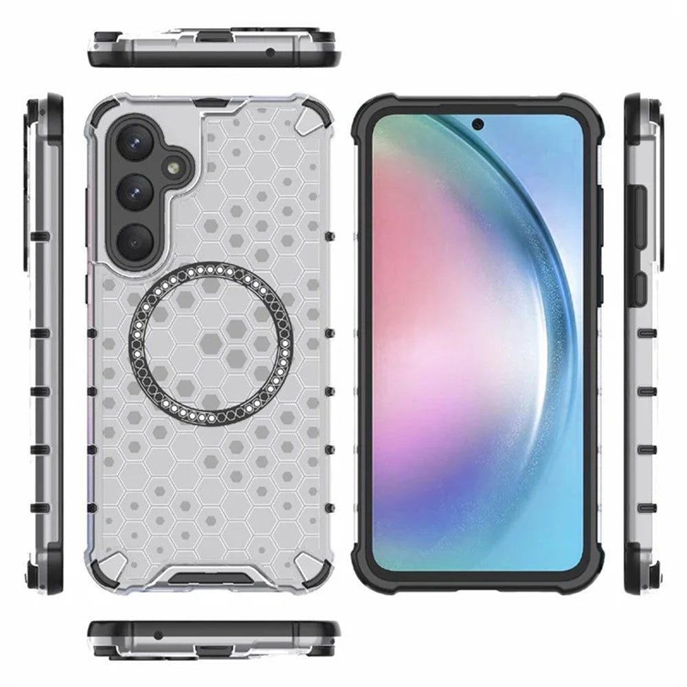 MagSafe puzdro pre Samsung Galaxy A55 5G A556, Techsuit, HoneyComb Shield, Biele