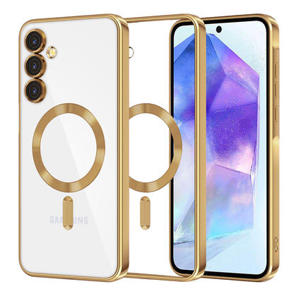 MagSafe puzdro pre Samsung Galaxy A55 5G A556, Techsuit, Luxury Crystal, Zlaté